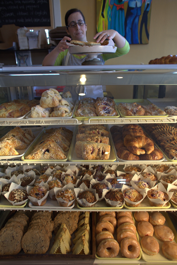 Full pastry display case